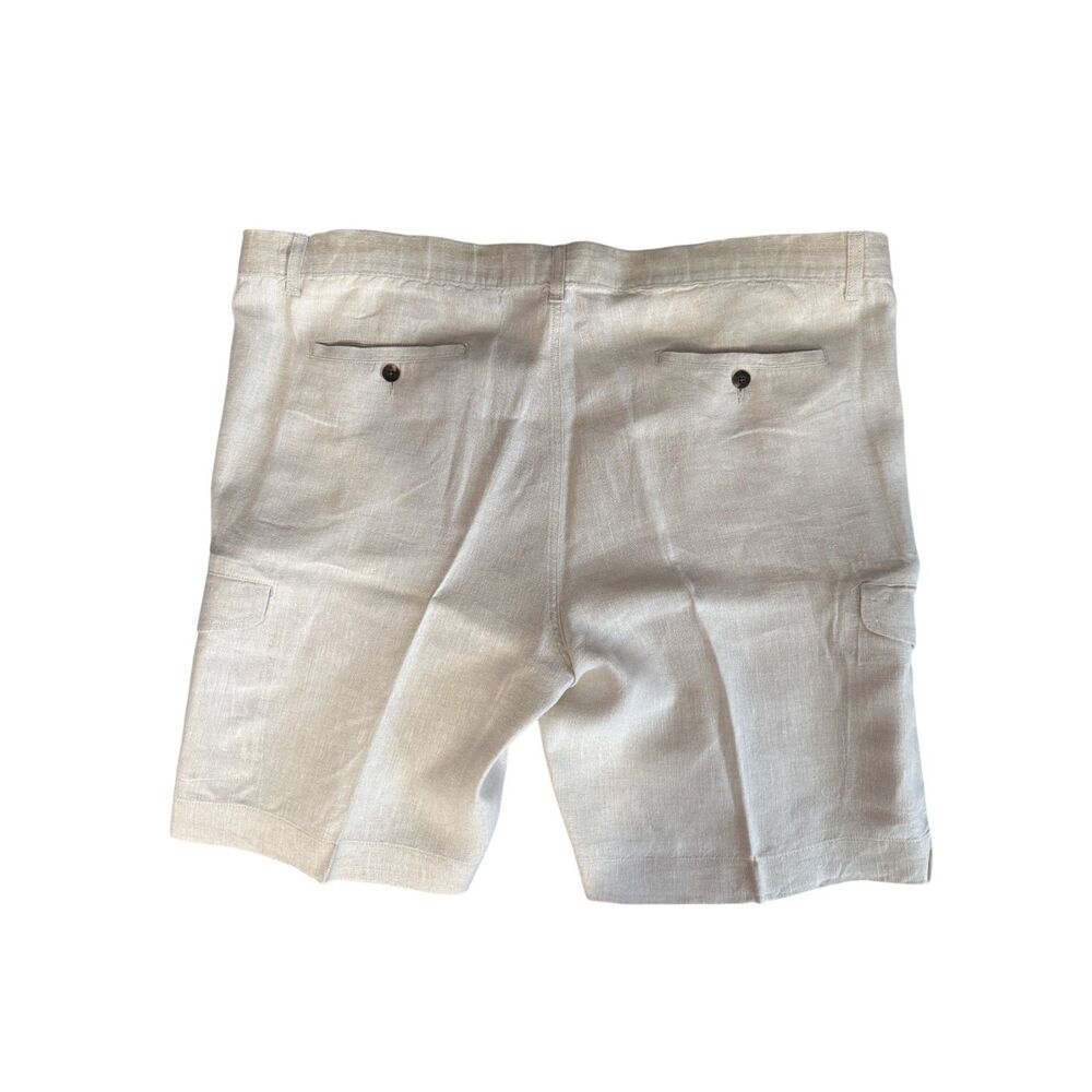 Caribbean Ivory Linen Cargo Shorts - Size 42 - Picture 4 of 8